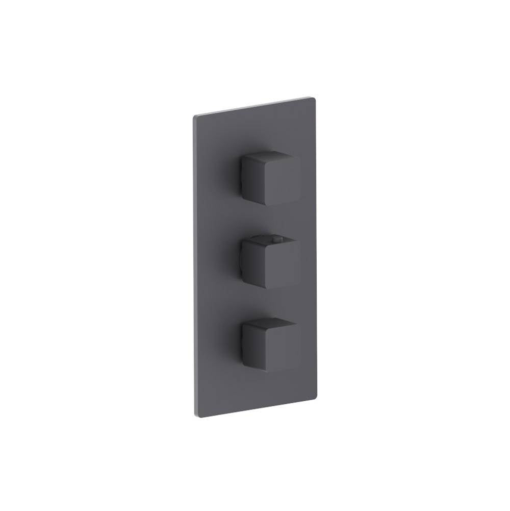 Isenberg By Flusso - 3/4'' Thermostatic Valve and Trim - 2 Outputs - Dark Grey