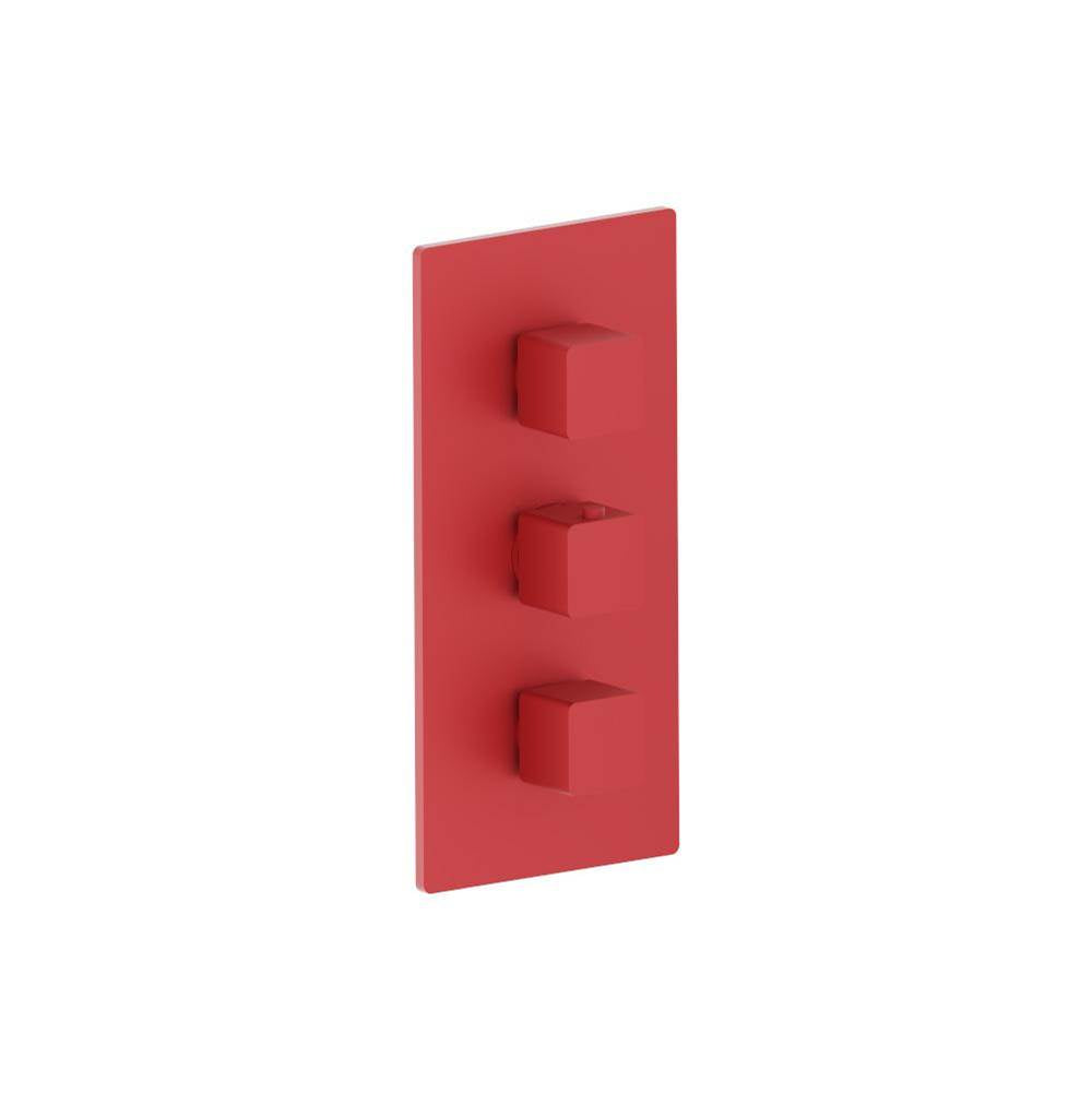 Isenberg By Flusso - 3/4'' Thermostatic Valve and Trim - 2 Outputs - Deep Red