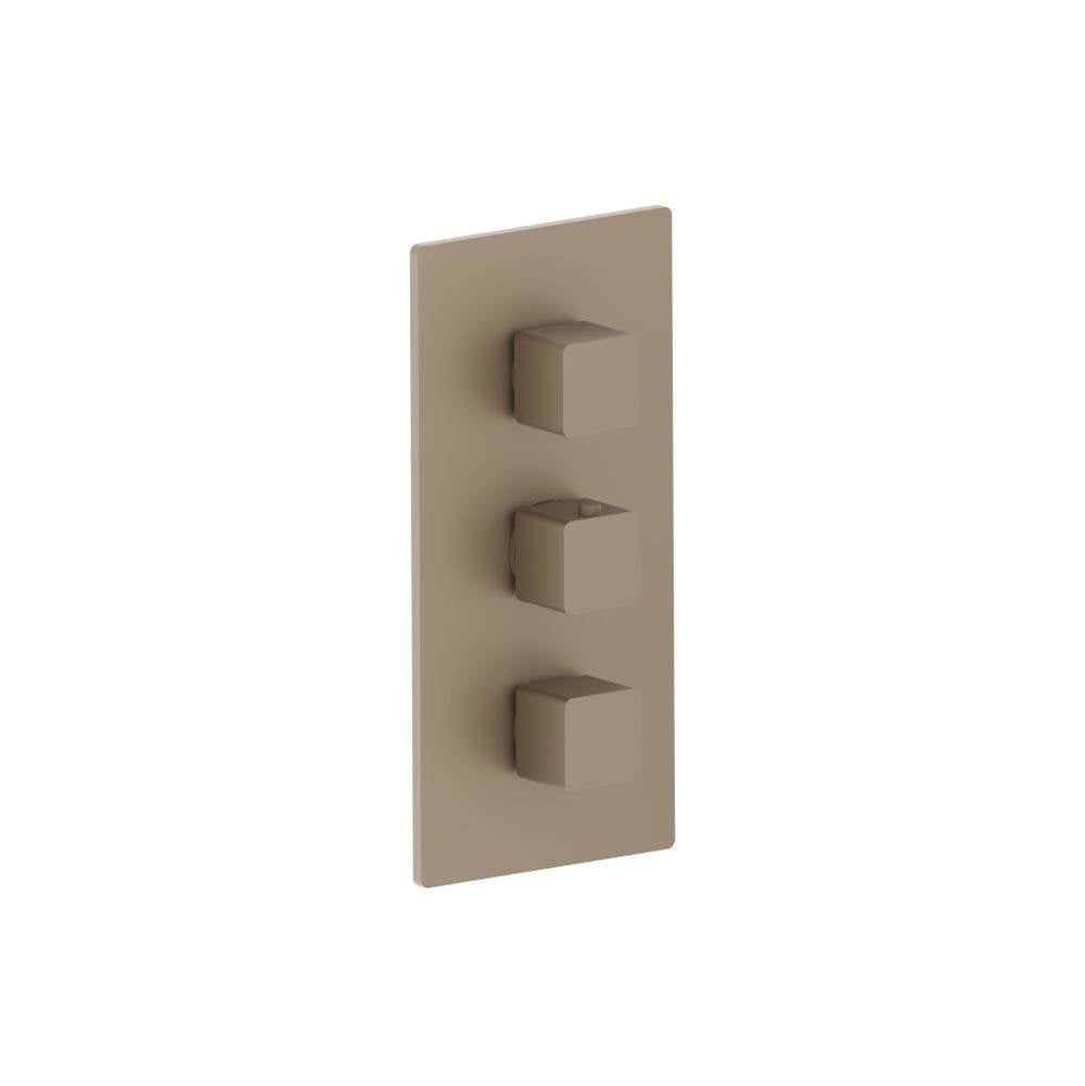 Isenberg By Flusso - 3/4'' Thermostatic Valve and Trim - 2 Outputs - Dark Tan