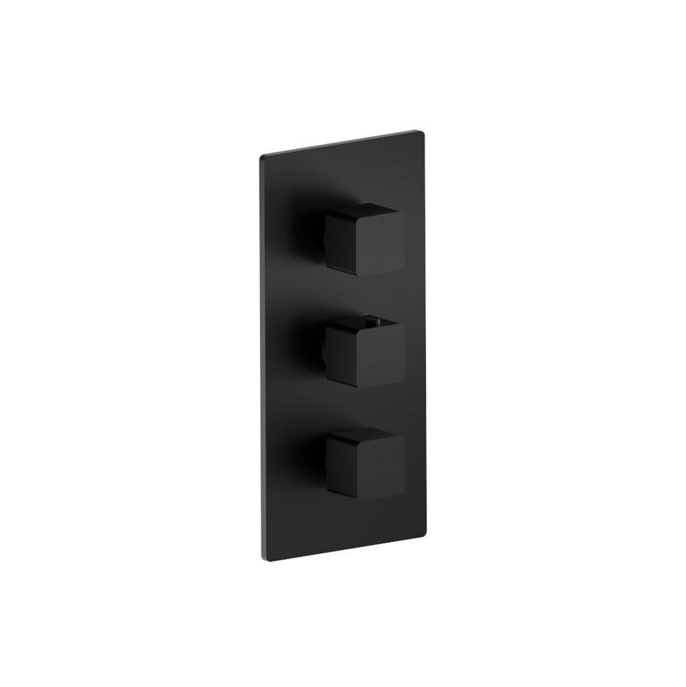 Isenberg By Flusso - 3/4'' Thermostatic Valve and Trim - 2 Outputs - Gloss Black