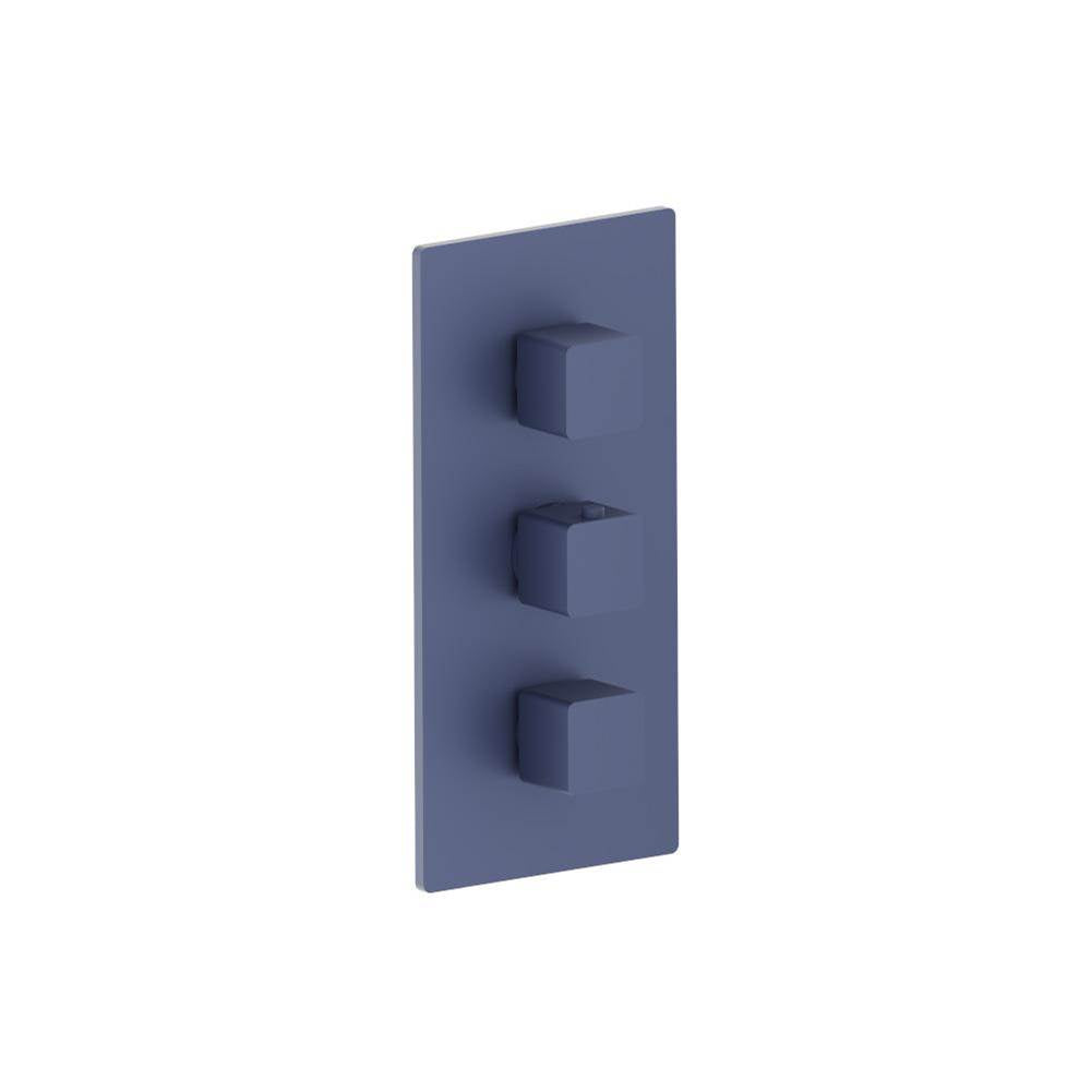 Isenberg By Flusso - 3/4'' Thermostatic Valve and Trim - 2 Outputs - Navy Blue