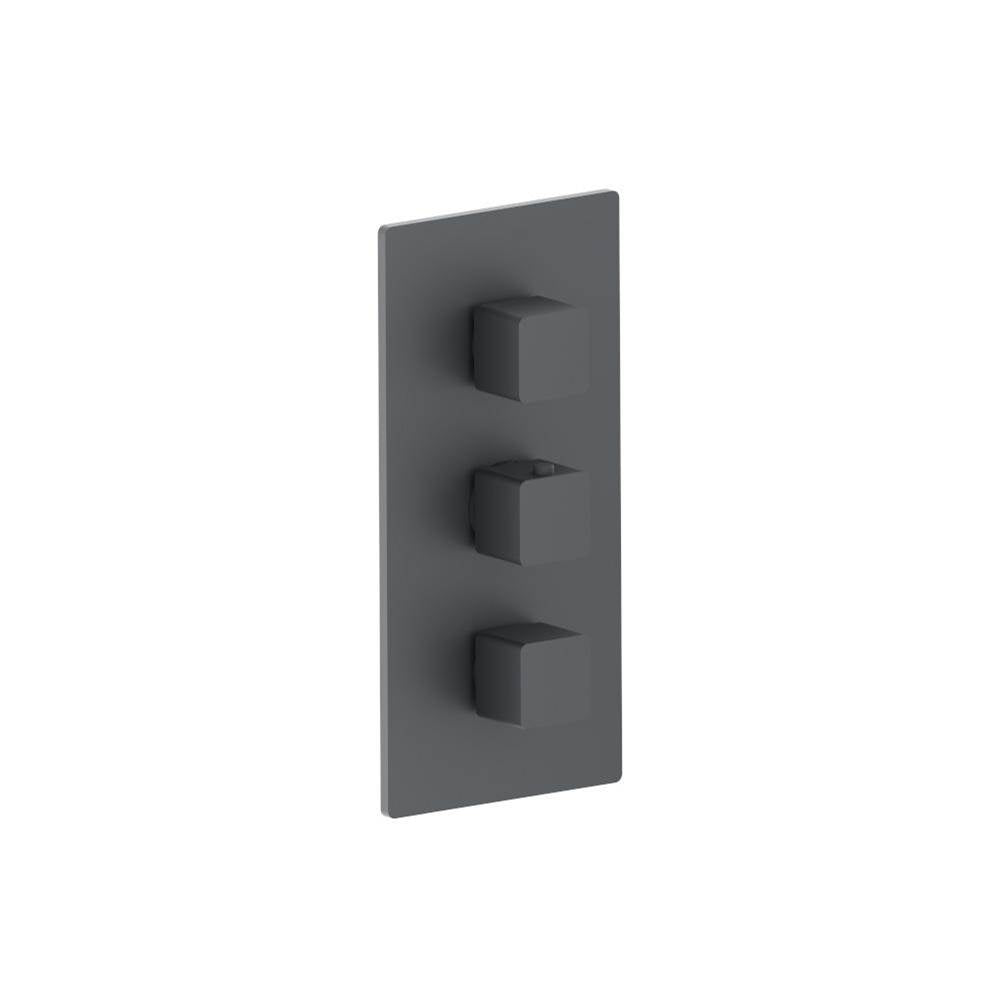 Isenberg By Flusso - 3/4'' Thermostatic Valve and Trim - 2 Outputs - Rock Grey