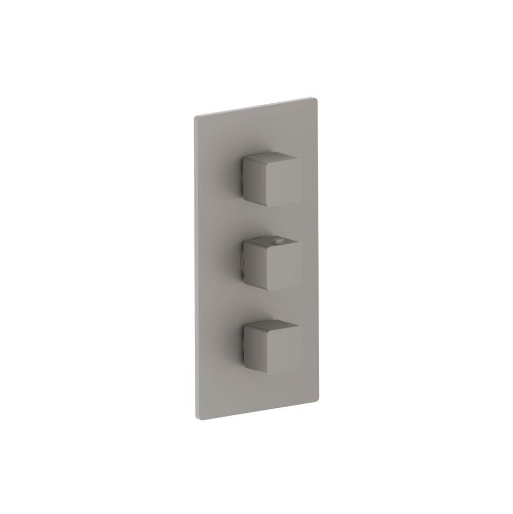 Isenberg By Flusso - 3/4'' Thermostatic Valve and Trim - 2 Outputs - Steel Grey