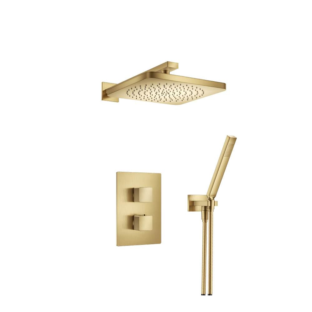 Isenberg By Flusso - Two Output Shower Set With Shower Head And Hand Held - Satin Brass PVD