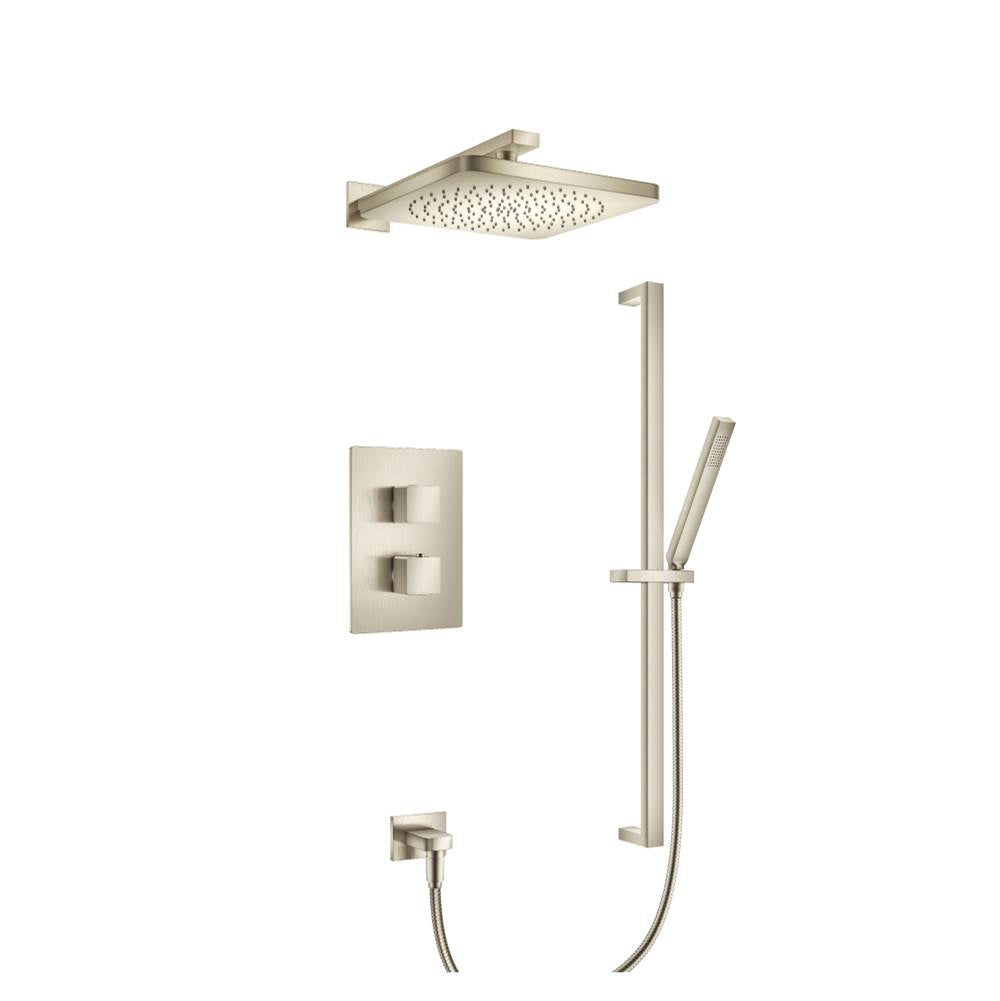 Isenberg By Flusso - Two Output Shower Set With Shower Head, Hand Held And Slide Bar - Brushed Nickel PVD