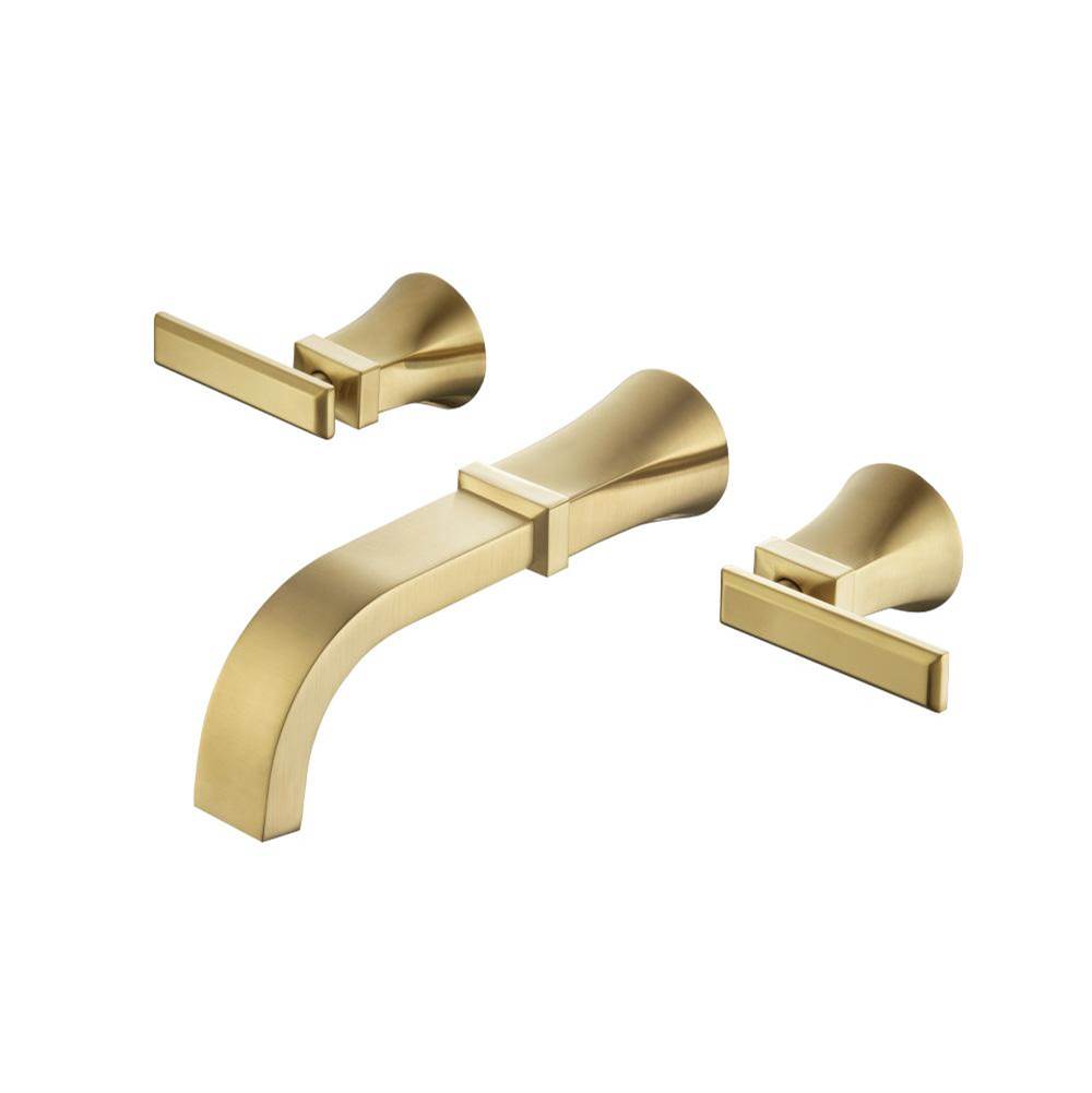 Isenberg By Flusso - Two Handle Wall Mounted Tub Filler - Satin Brass PVD