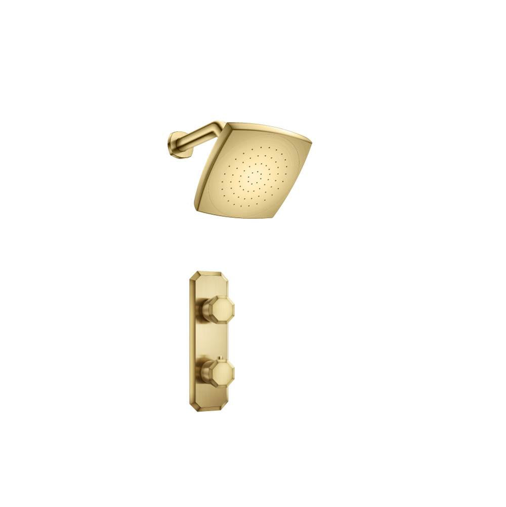 Isenberg By Flusso - Single Output Shower Set With Shower Head And Arm - Satin Brass PVD