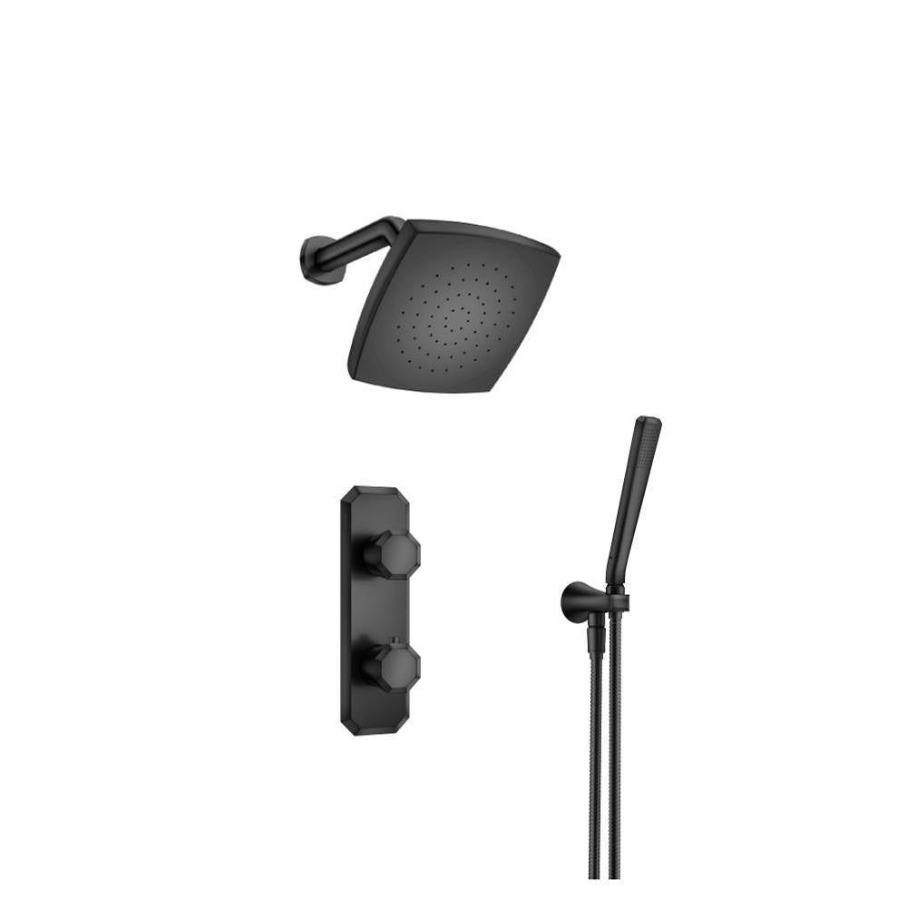 Isenberg By Flusso - Two Output Shower Set With Shower Head And Hand Held - Matte Black