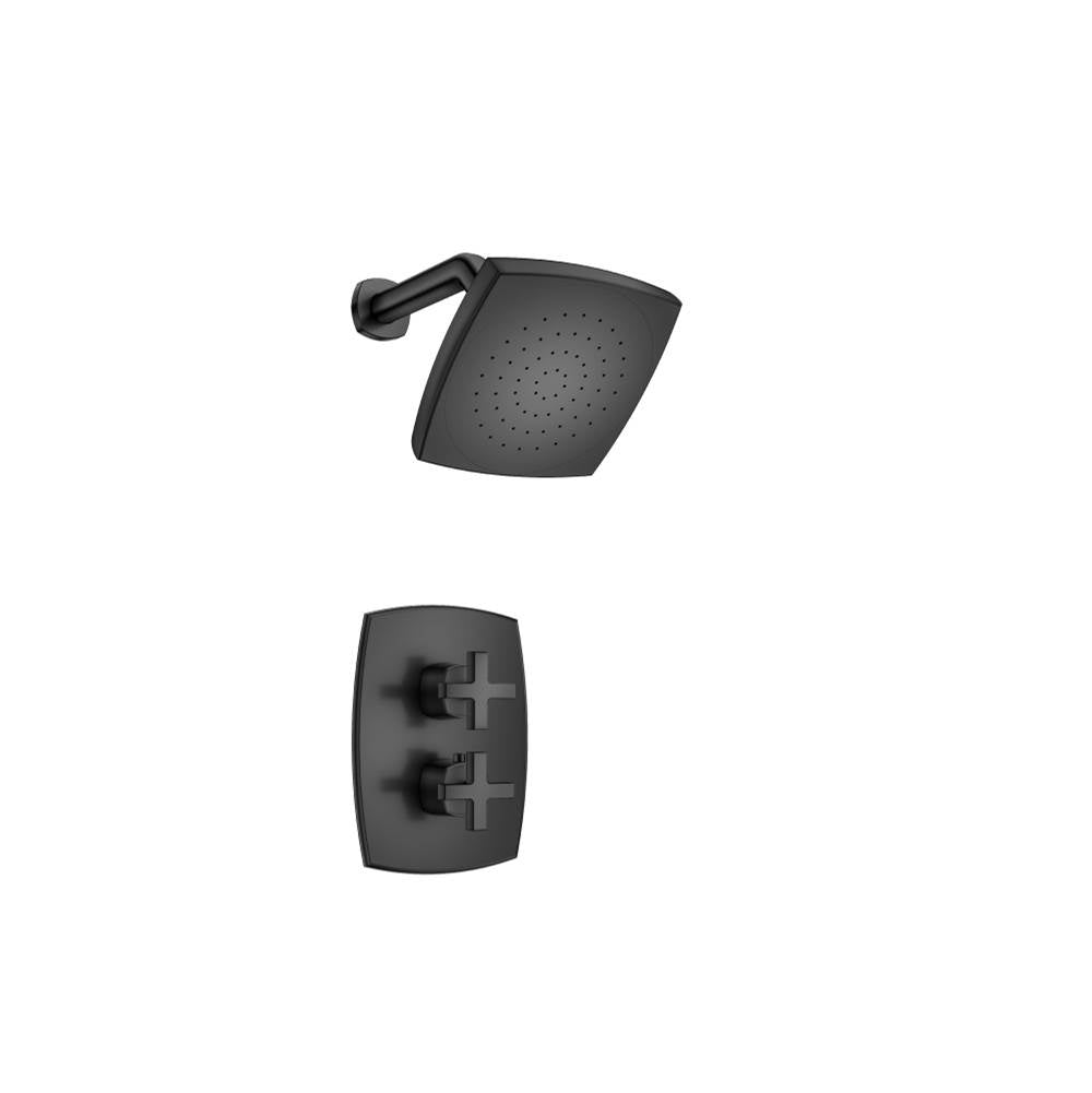 Isenberg By Flusso - Single Output Shower Set With Shower Head And Arm - Matte Black