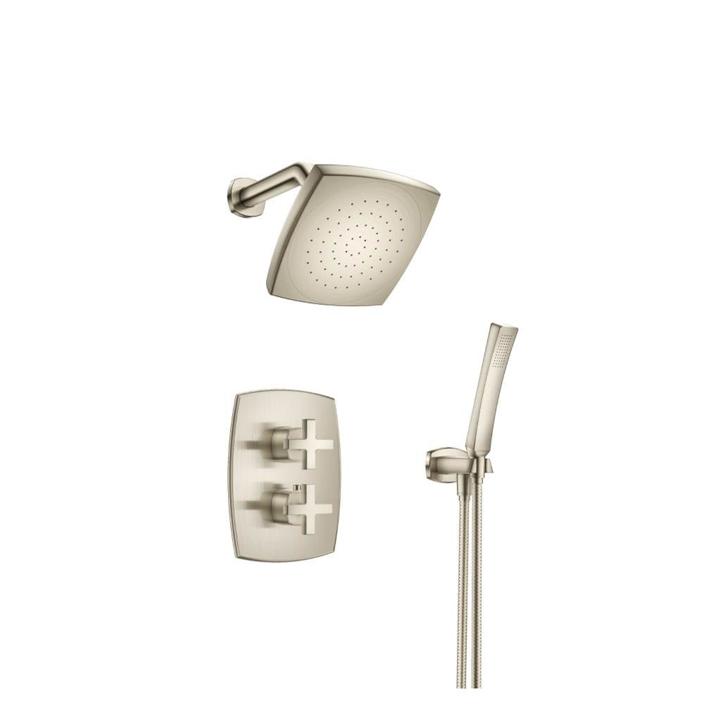 Isenberg By Flusso - Two Output Shower Set With Shower Head And Hand Held - Brushed Nickel PVD