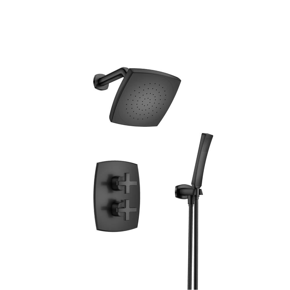 Isenberg By Flusso - Two Output Shower Set With Shower Head And Hand Held - Matte Black