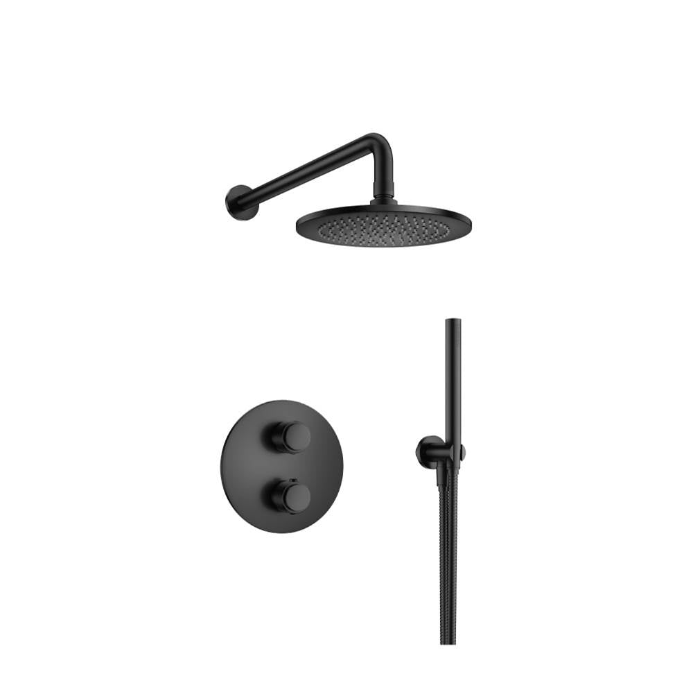 Isenberg By Flusso - Two Output Shower Set With Shower Head And Hand Held - Matte Black