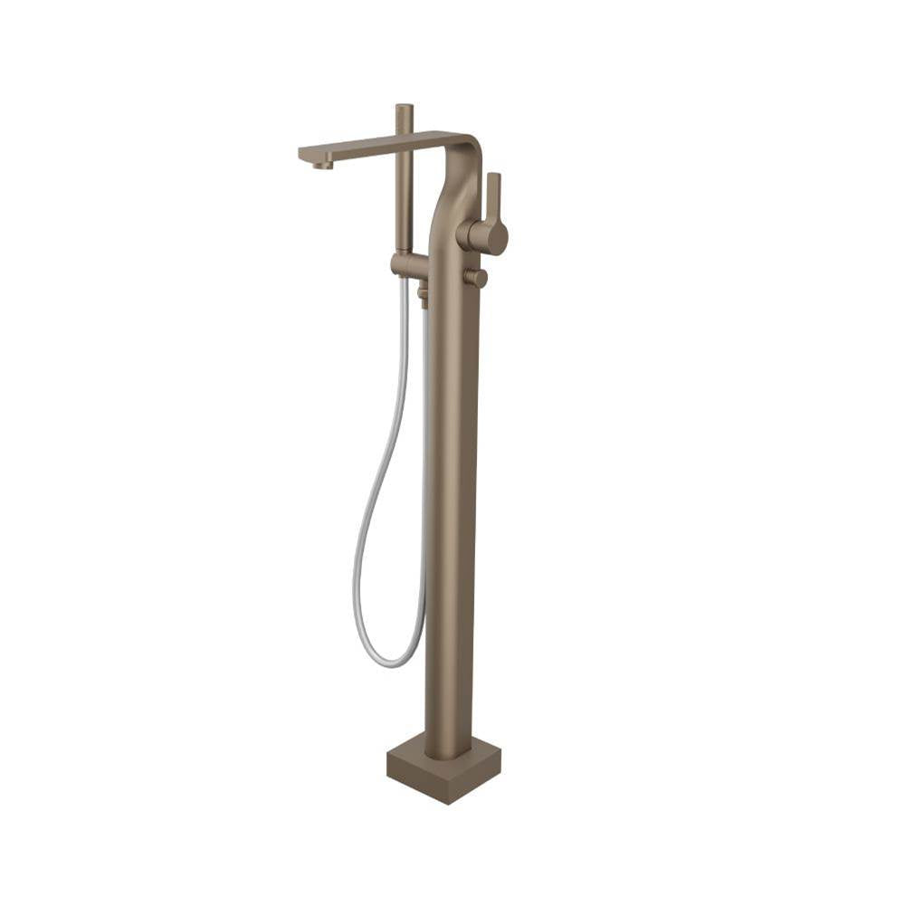 Isenberg By Flusso - Freestanding Floor Mount Bathtub / Tub Filler With Hand Shower - Dark Tan