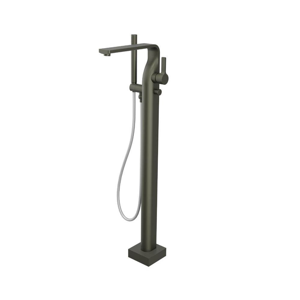 Isenberg By Flusso - Freestanding Floor Mount Bathtub / Tub Filler With Hand Shower - Gun Metal Grey