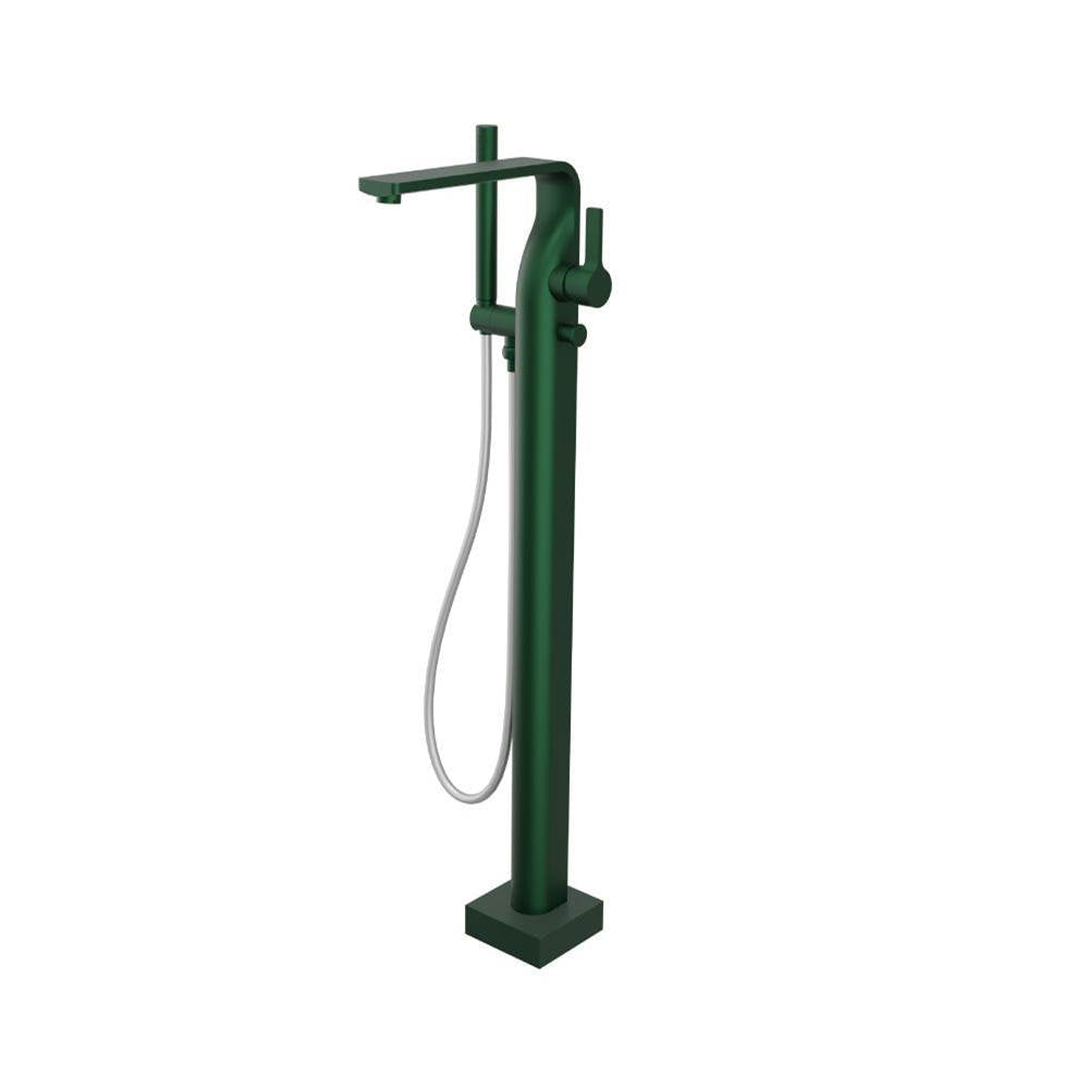Isenberg By Flusso - Freestanding Floor Mount Bathtub / Tub Filler With Hand Shower - Leaf Green