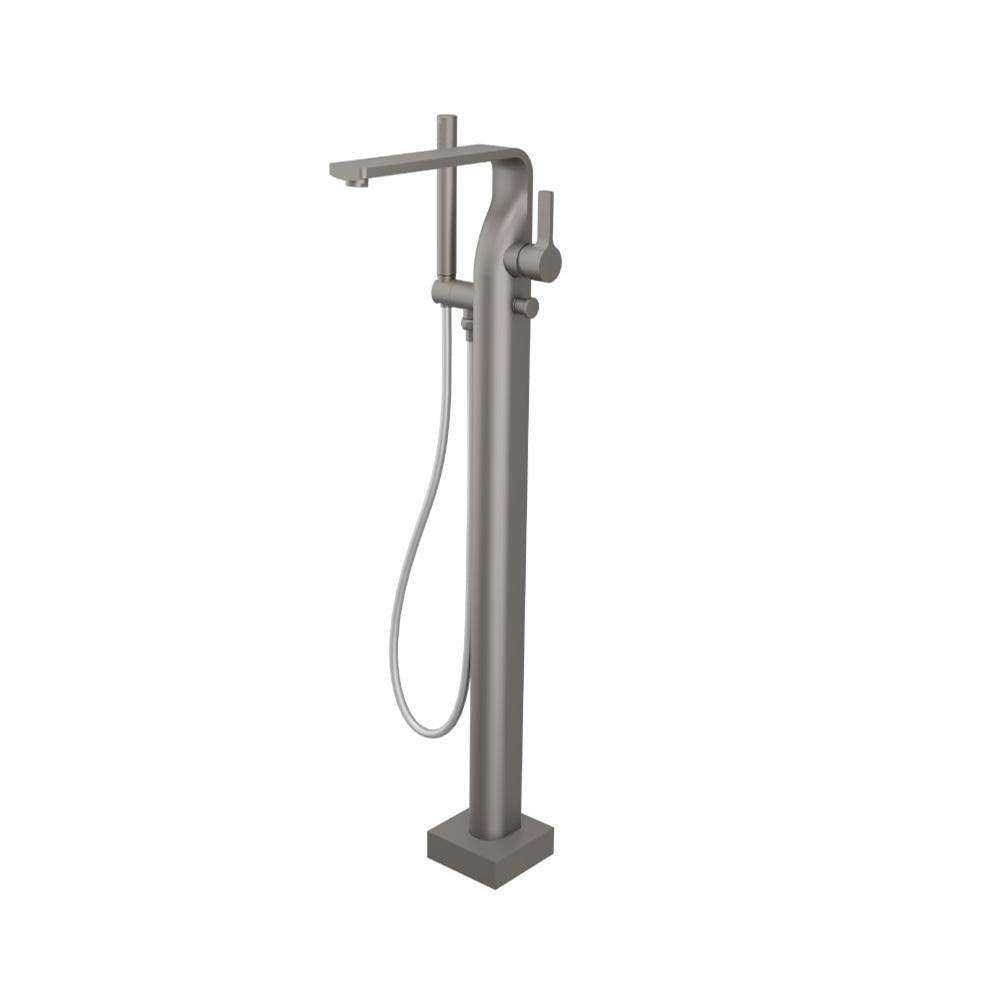 Isenberg By Flusso - Freestanding Floor Mount Bathtub / Tub Filler With Hand Shower - Steel Grey
