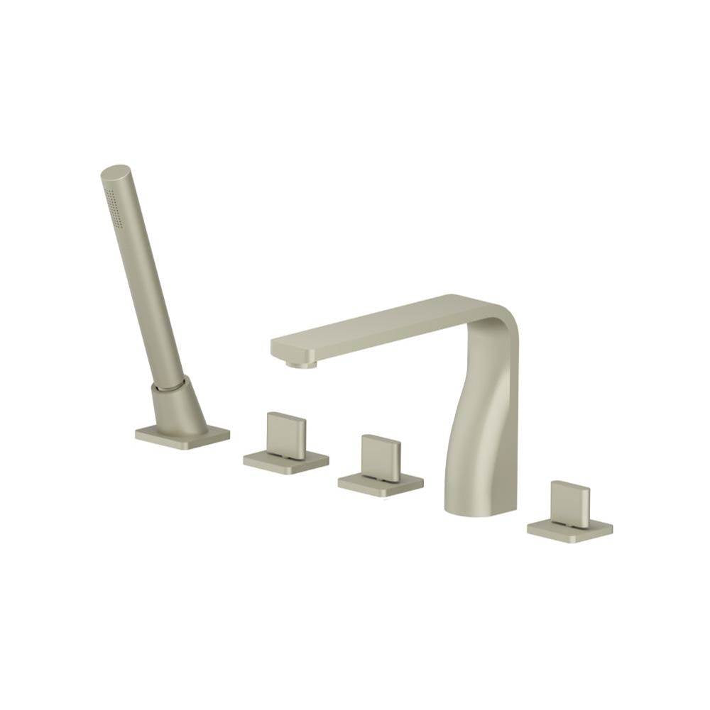 Isenberg By Flusso - Five Hole Deck Mounted Roman Tub Faucet With Hand Shower - Light Verde