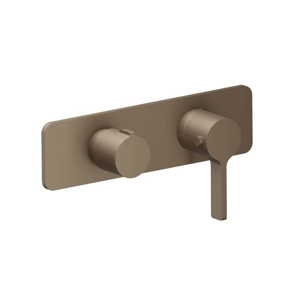 Isenberg By Flusso - 3/4'' Horizontal Thermostatic Shower Valve % Trim - 1 Ouptut - Dark Tan