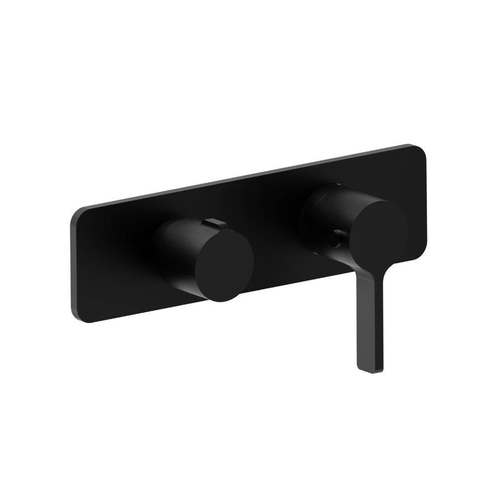 Isenberg By Flusso - 3/4'' Horizontal Thermostatic Shower Valve % Trim - 1 Ouptut - Gloss Black