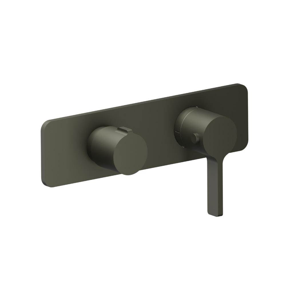 Isenberg By Flusso - 3/4'' Horizontal Thermostatic Shower Valve % Trim - 1 Ouptut - Gun Metal Grey