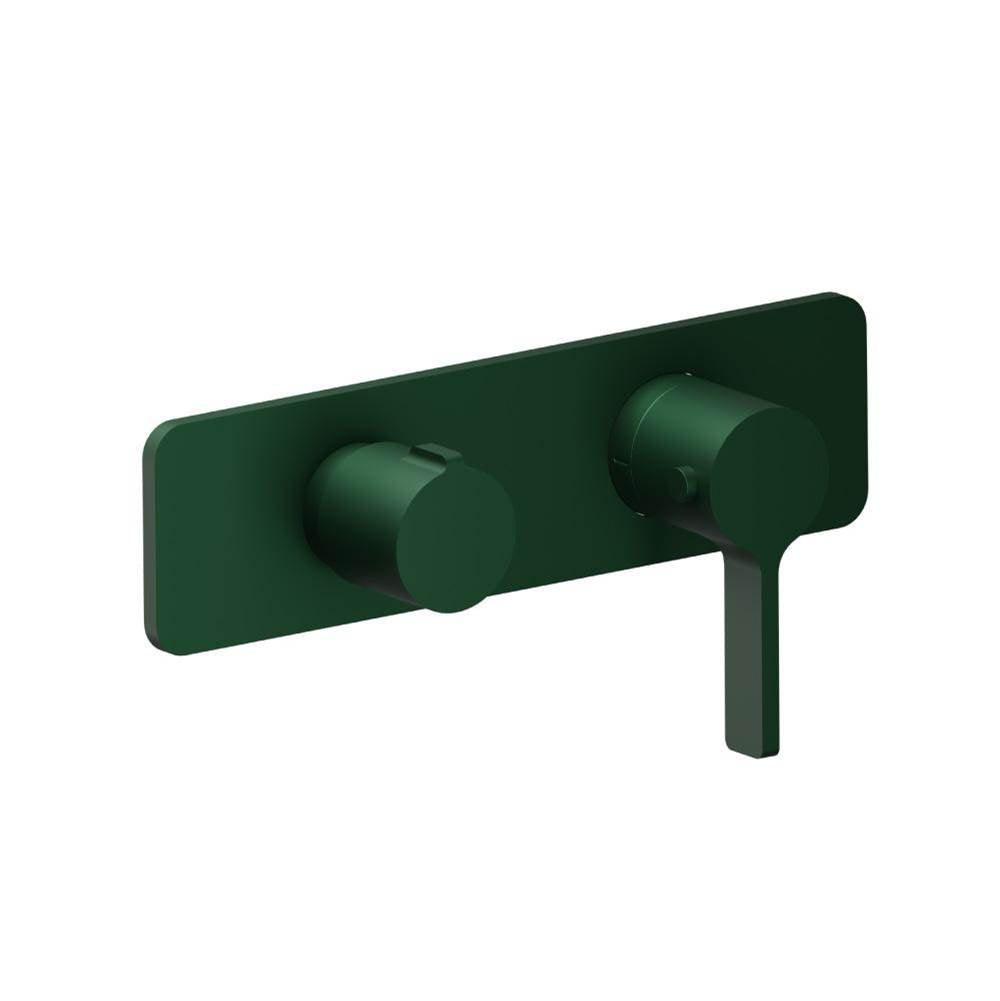 Isenberg By Flusso - 3/4'' Horizontal Thermostatic Shower Valve % Trim - 1 Ouptut - Leaf Green