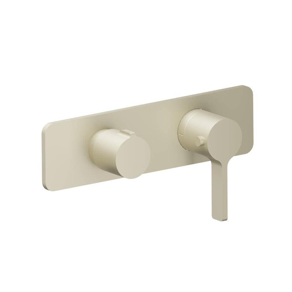 Isenberg By Flusso - 3/4'' Horizontal Thermostatic Shower Valve % Trim - 1 Ouptut - Light Tan
