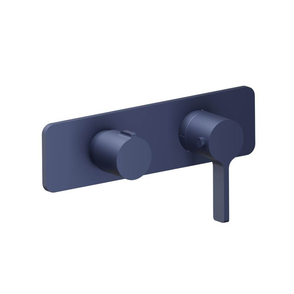 Isenberg By Flusso - 3/4'' Horizontal Thermostatic Shower Valve % Trim - 1 Ouptut - Navy Blue