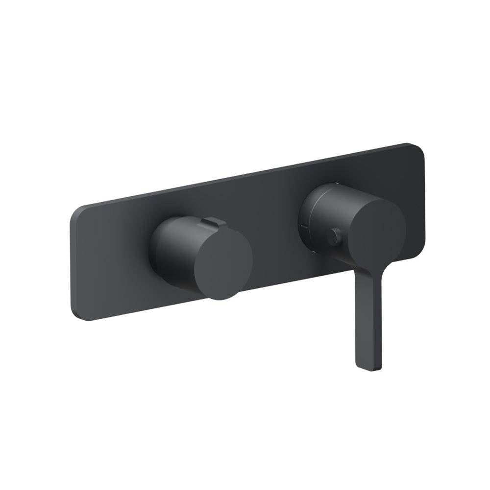 Isenberg By Flusso - 3/4'' Horizontal Thermostatic Shower Valve % Trim - 1 Ouptut - Rock Grey
