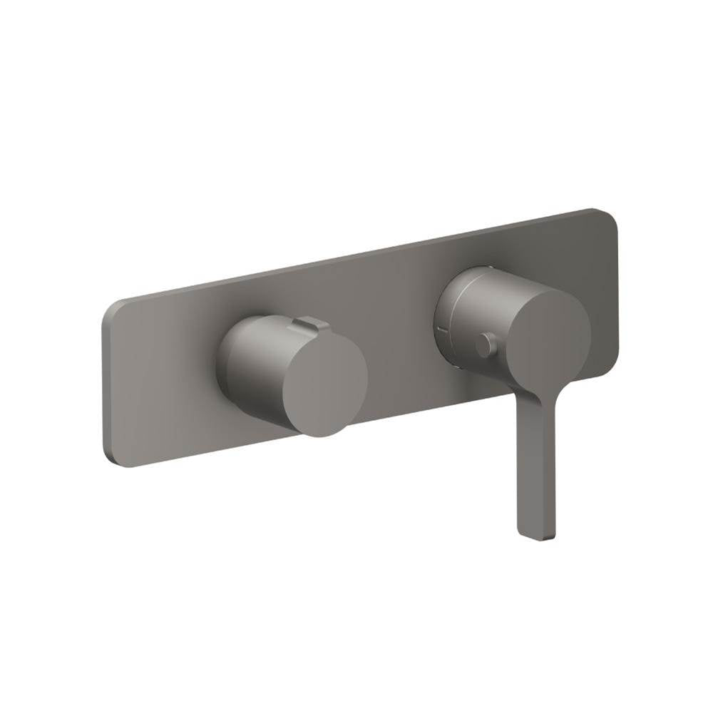 Isenberg By Flusso - 3/4'' Horizontal Thermostatic Shower Valve % Trim - 1 Ouptut - Steel Grey