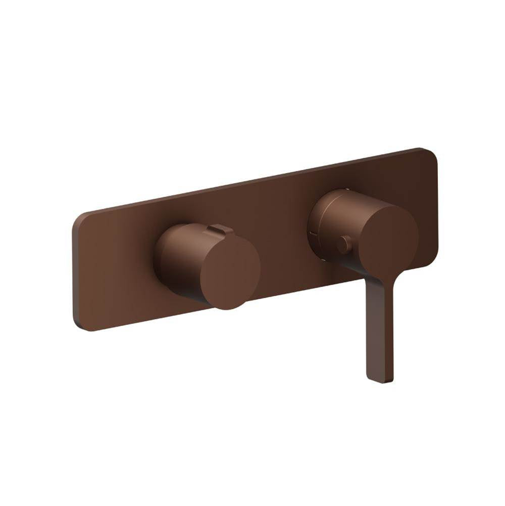 Isenberg By Flusso - 3/4'' Horizontal Thermostatic Shower Valve % Trim - 1 Ouptut - Vortex Brown
