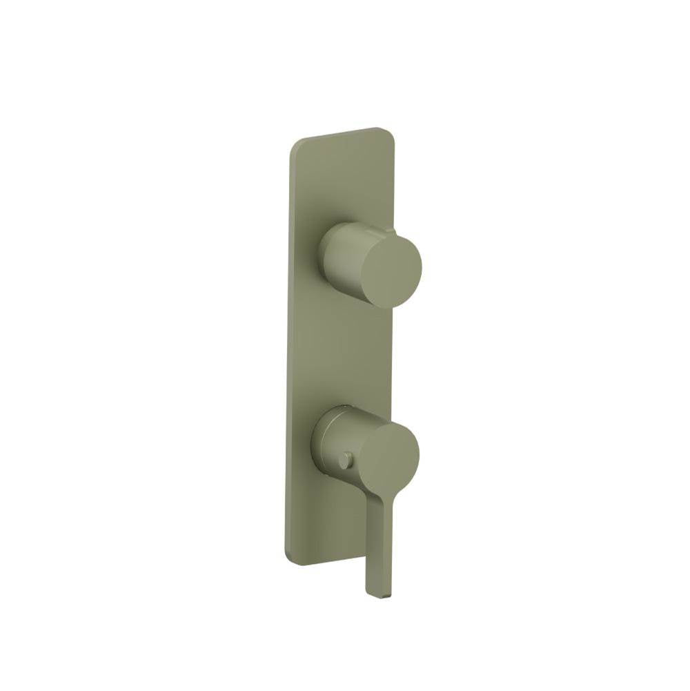 Isenberg By Flusso - 3/4'' Horizontal Thermostatic Shower Valve & Trim - 1- Output - Army Green