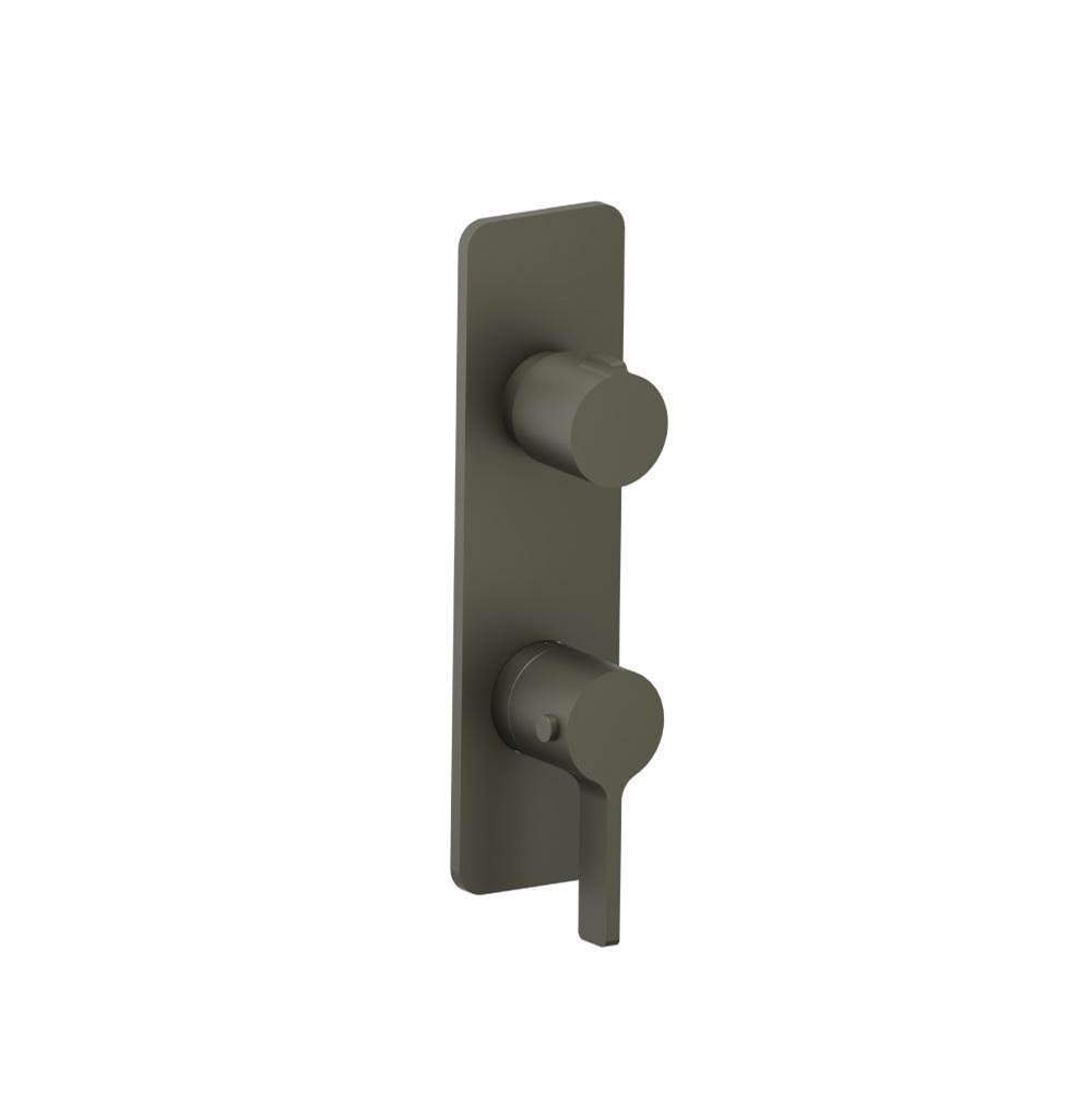 Isenberg By Flusso - 3/4'' Horizontal Thermostatic Shower Valve & Trim - 1- Output - Gun Metal Grey