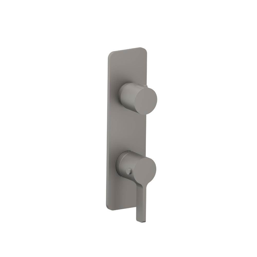Isenberg By Flusso - 3/4'' Horizontal Thermostatic Shower Valve & Trim - 1- Output - Steel Grey