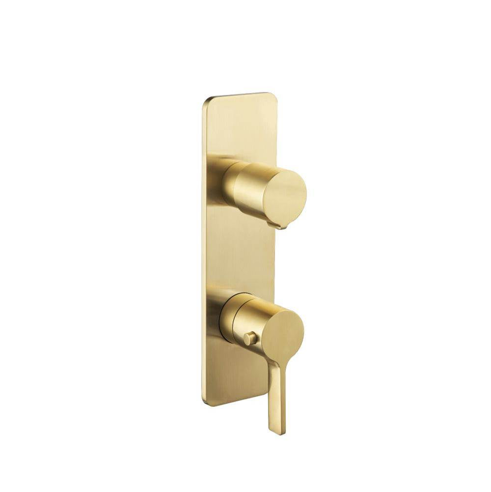 Isenberg By Flusso - 3/4'' Thermostatic Shower Valve & Trim - 3-Output - Satin Brass PVD