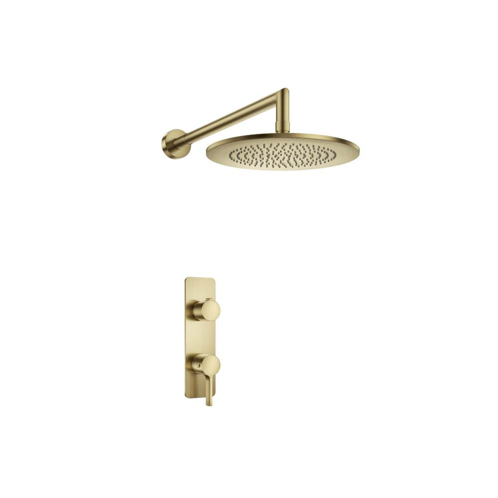 Isenberg By Flusso - Single Output Shower Set With Shower Head And Arm - Satin Brass PVD