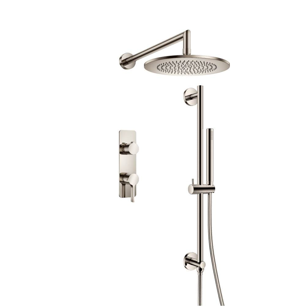 Isenberg By Flusso - Two Output Shower Set With Shower Head, Hand Held And Slide Bar - Polished Nickel PVD