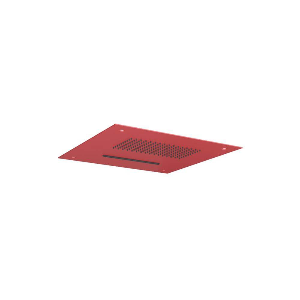 Isenberg By Flusso - 15'' Stainless Steel Flush Mount Rainhead With Cascade Waterfall - Deep Red
