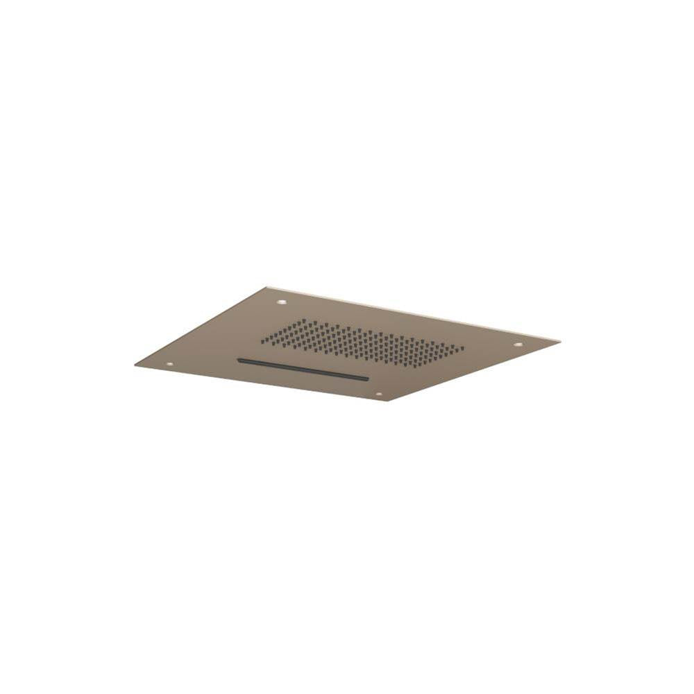 Isenberg By Flusso - 15'' Stainless Steel Flush Mount Rainhead With Cascade Waterfall - Dark Tan