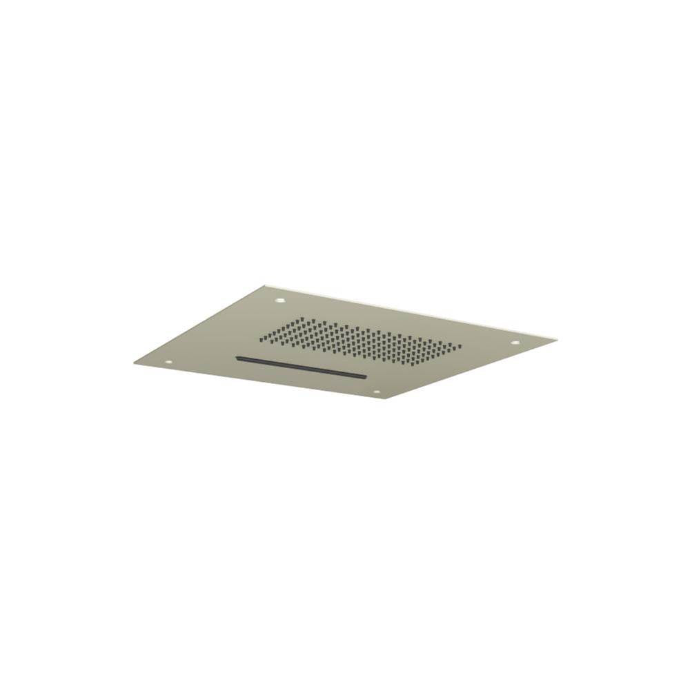 Isenberg By Flusso - 15'' Stainless Steel Flush Mount Rainhead With Cascade Waterfall - Light Verde