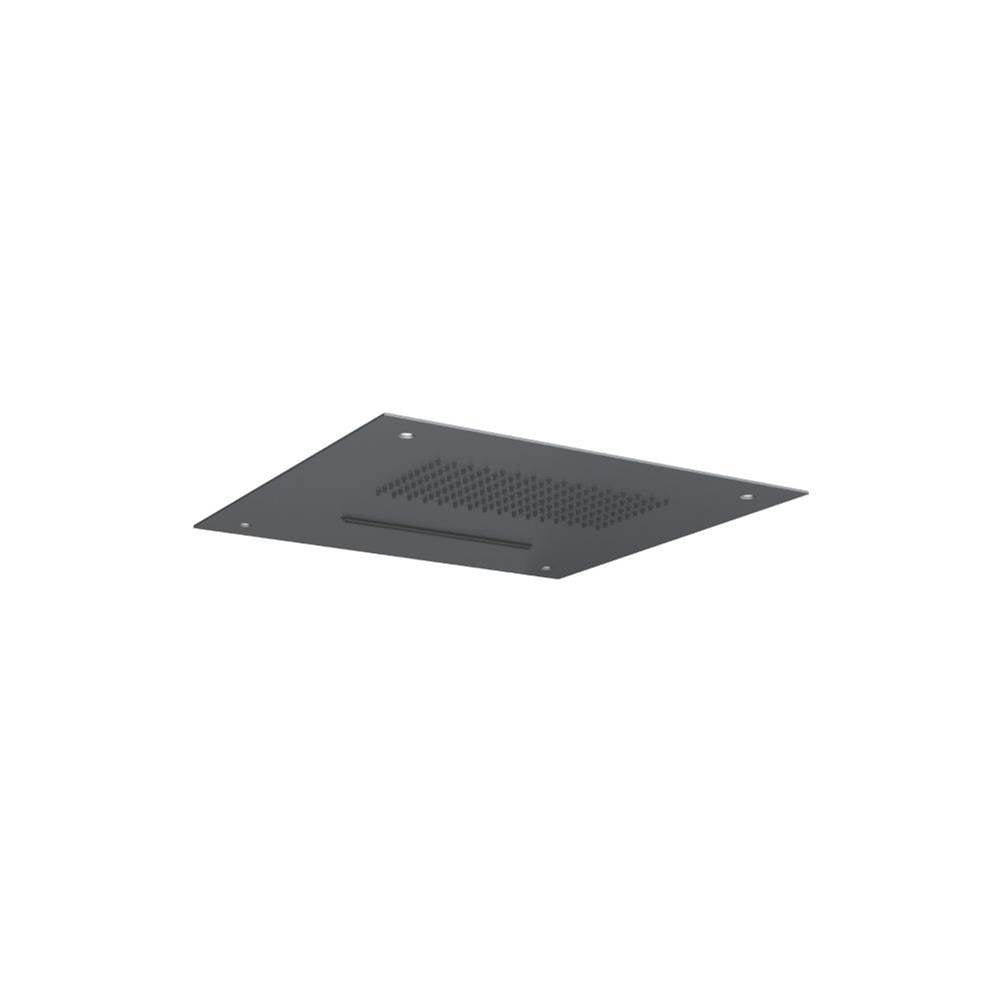Isenberg By Flusso - 15'' Stainless Steel Flush Mount Rainhead With Cascade Waterfall - Rock Grey