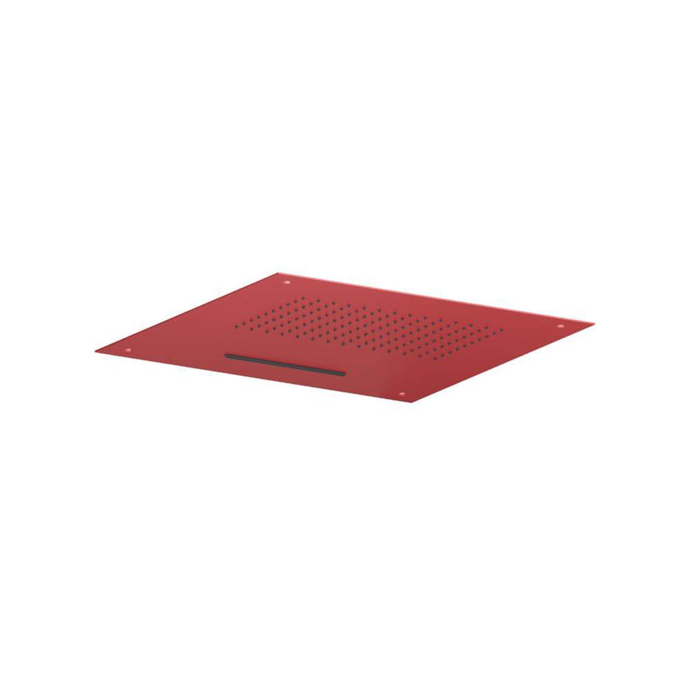 Isenberg By Flusso - 20'' Stainless Steel Flush Mount Rainhead With Cascade Waterfall - Deep Red