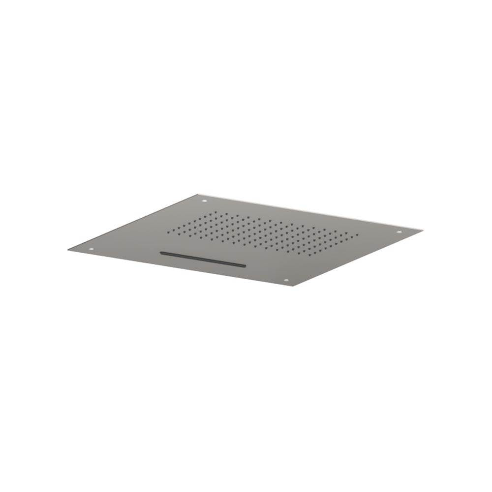 Isenberg By Flusso - 20'' Stainless Steel Flush Mount Rainhead With Cascade Waterfall - Steel Grey