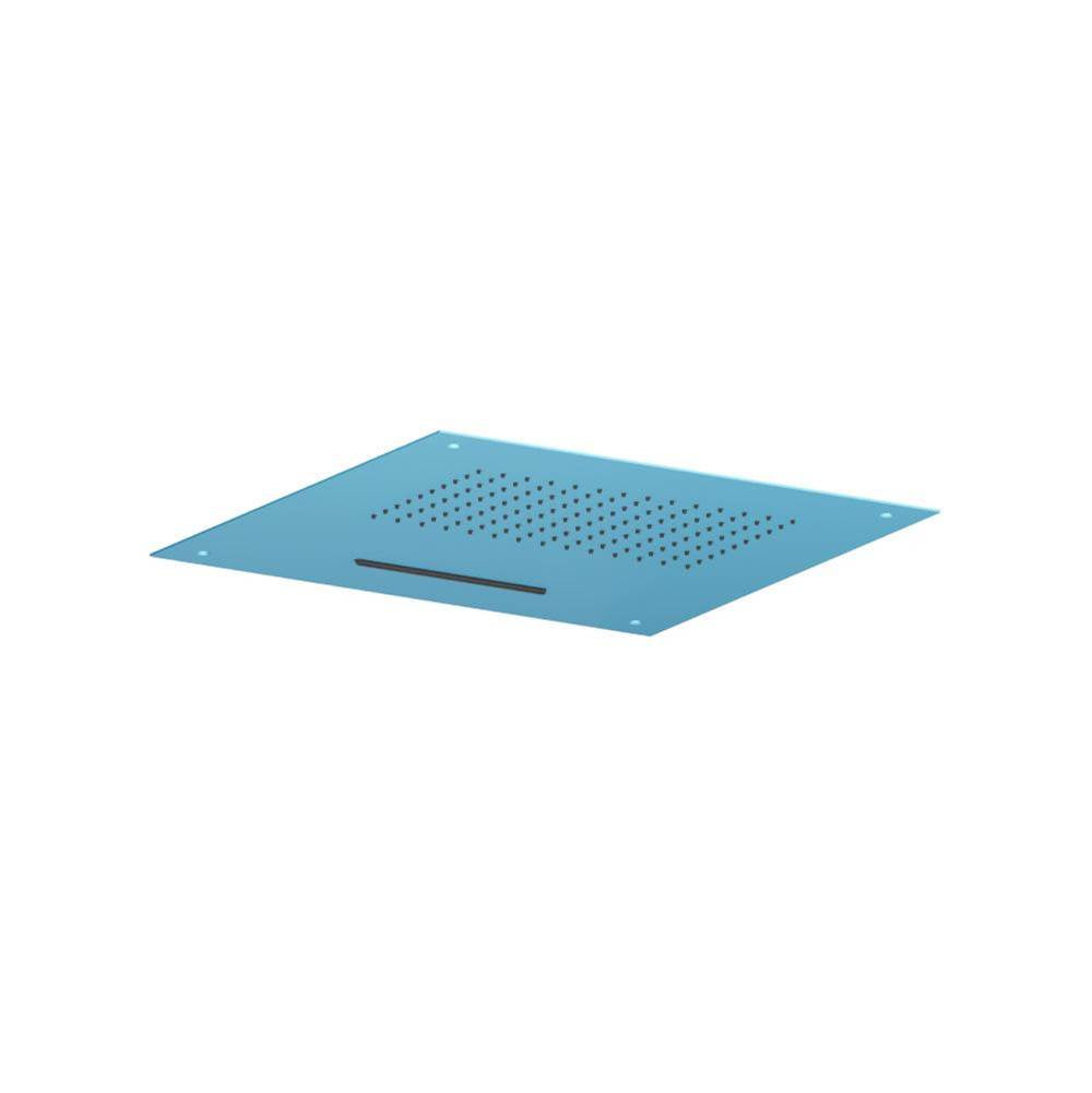 Isenberg By Flusso - 20'' Stainless Steel Flush Mount Rainhead With Cascade Waterfall - Sky Blue