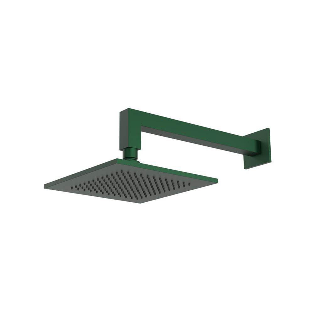 Isenberg By Flusso - 8'' Solid Brass Showerhead / Rainhead With 12'' Wall Mount Shower Arm - Leaf Green