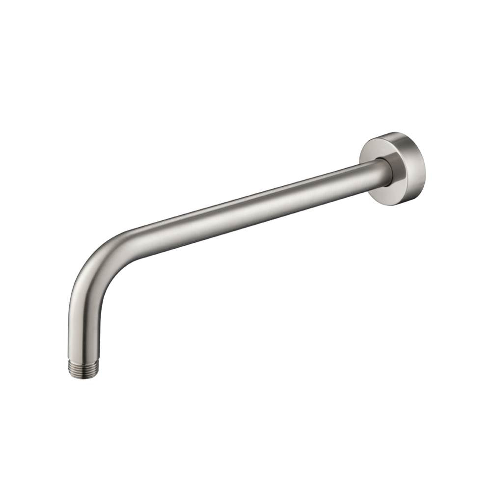 Isenberg By Flusso - Wall Mount Round Shower Arm - 12'' (300mm) - With Flange - Brushed Nickel PVD