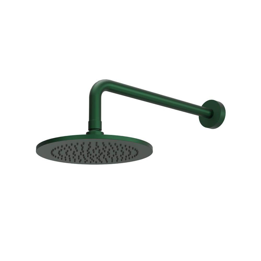 Isenberg By Flusso - 8'' Solid Brass Showerhead / Rainhead With 12'' Wall Mount Shower Arm - Leaf Green