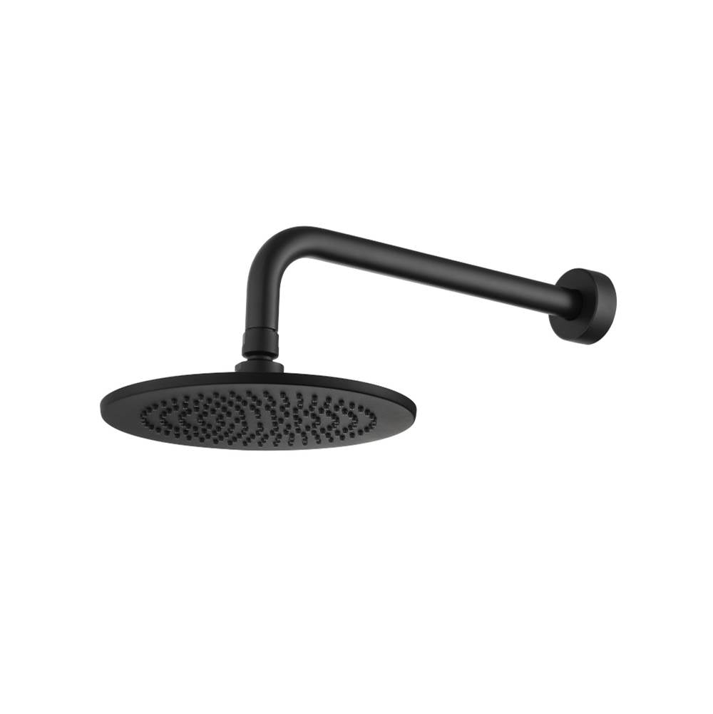 Isenberg By Flusso - 8'' Solid Brass Showerhead / Rainhead With 12'' Wall Mount Shower Arm - Matte Black
