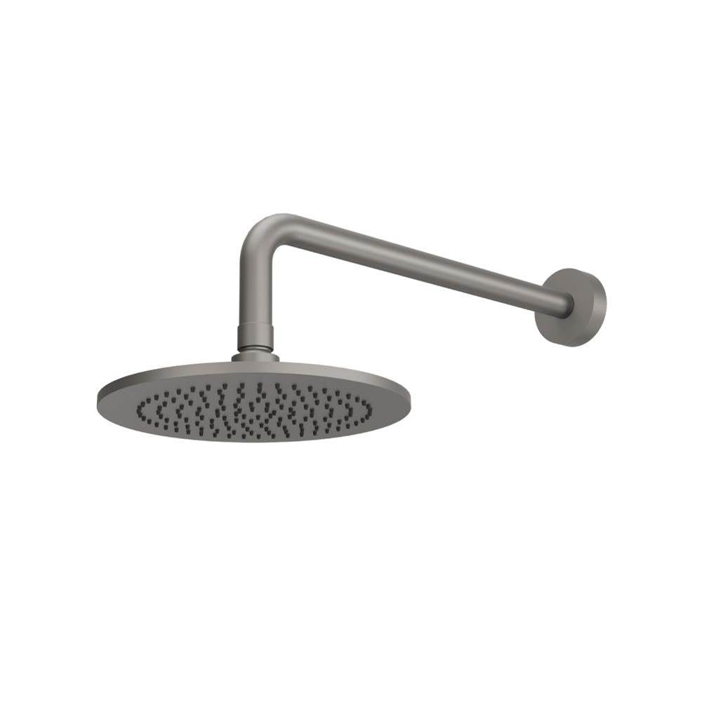 Isenberg By Flusso - 8'' Solid Brass Showerhead / Rainhead With 12'' Wall Mount Shower Arm - Steel Grey