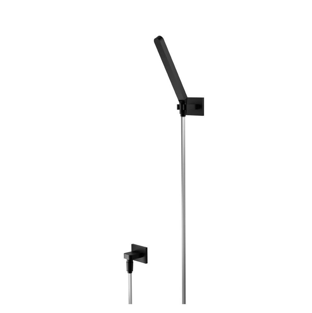 Isenberg By Flusso - Hand Shower Set With Wall Elbow, Holder and Hose - Gloss Black