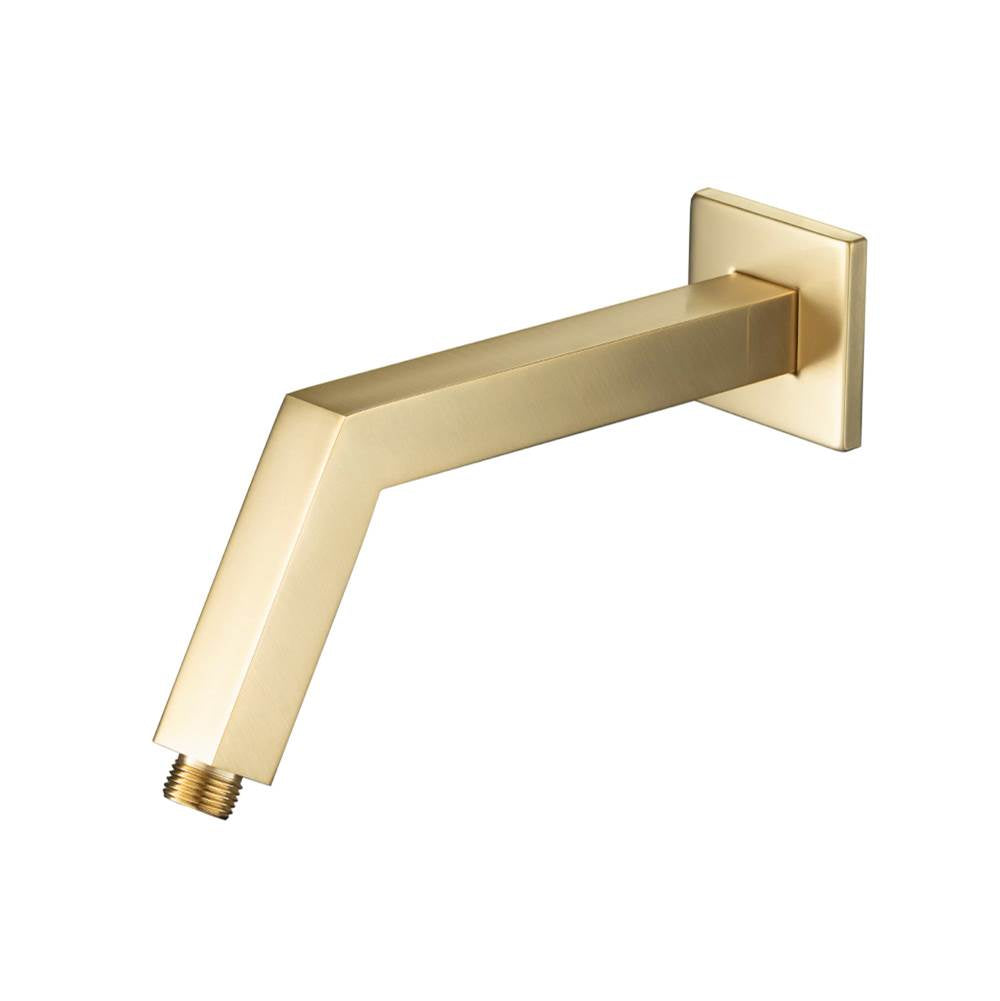 Isenberg By Flusso - Square Shower Arm With Flange - 10'' - With Flange - Satin Brass PVD